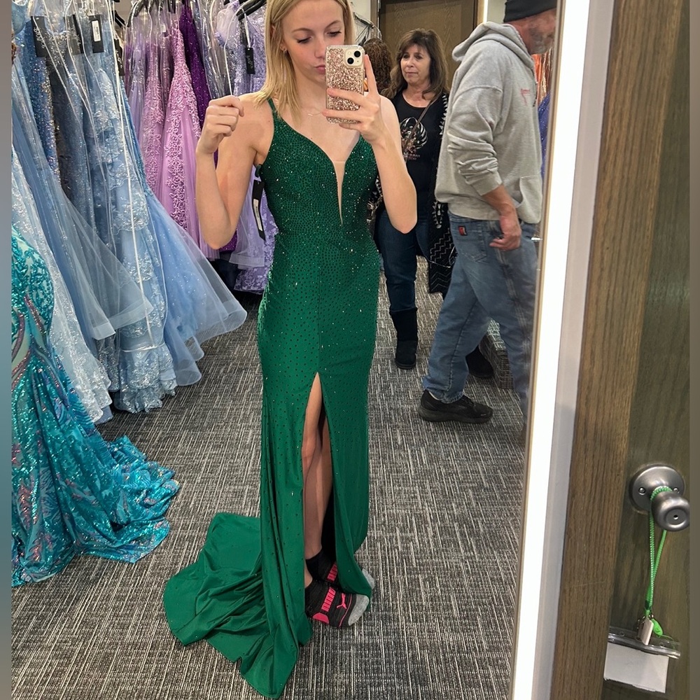 green prom dress